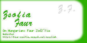 zsofia faur business card